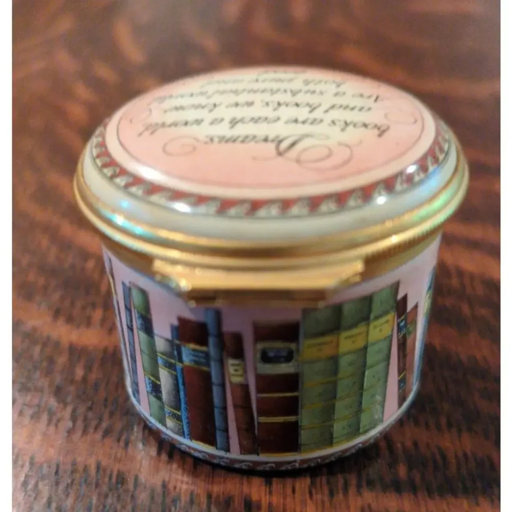 Halcyon Days Wm Wordsworth Sonnet Bookshelf Enamel Trinket Box Hand Painted